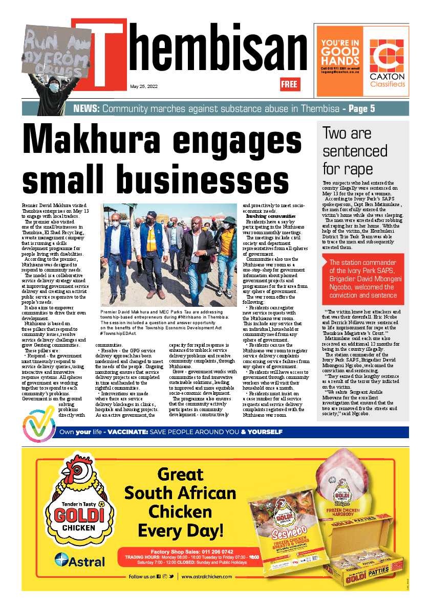 The Thembisan 25 May 2022 page 1