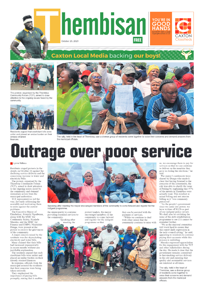 The Thembisan 25 October 2023 page 1