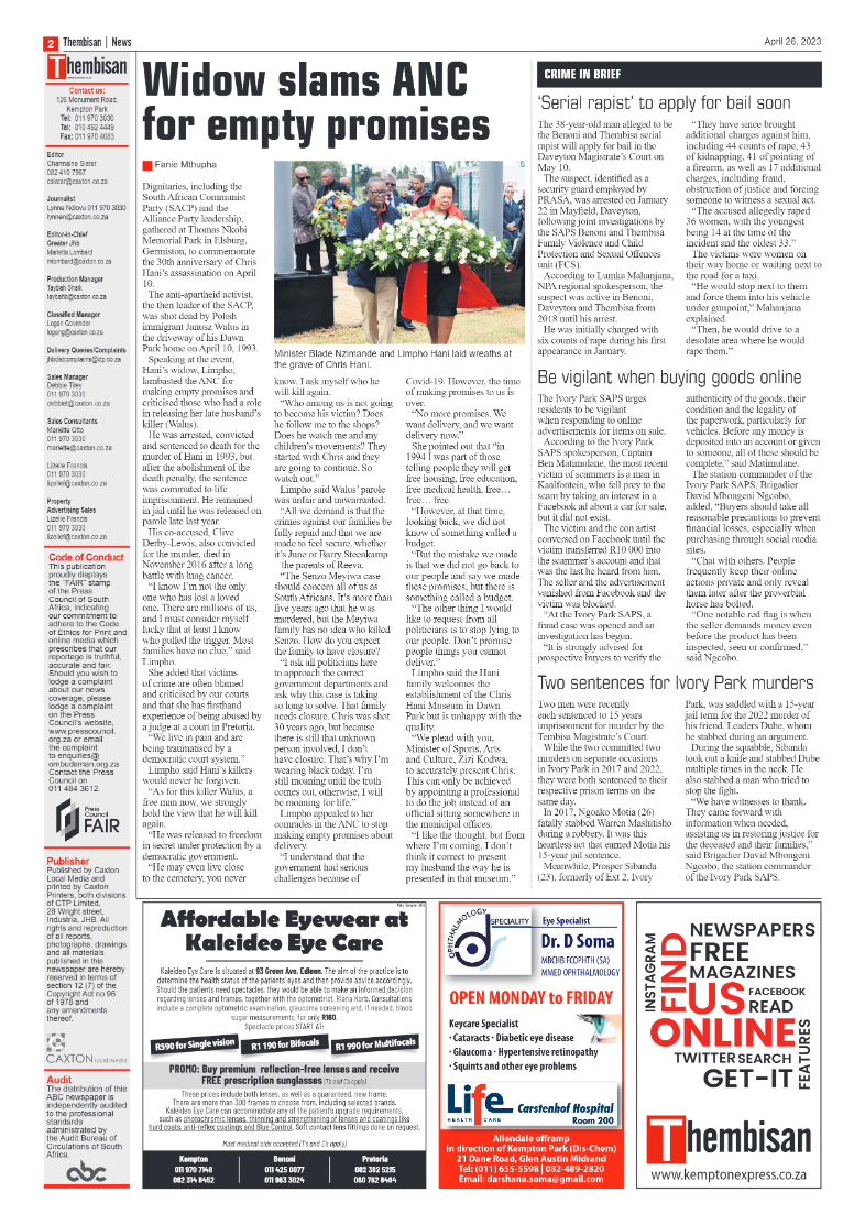 The Thembisan 26 April 2023 page 2