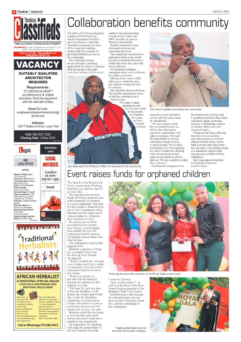 The Thembisan 26 April 2024 page 6