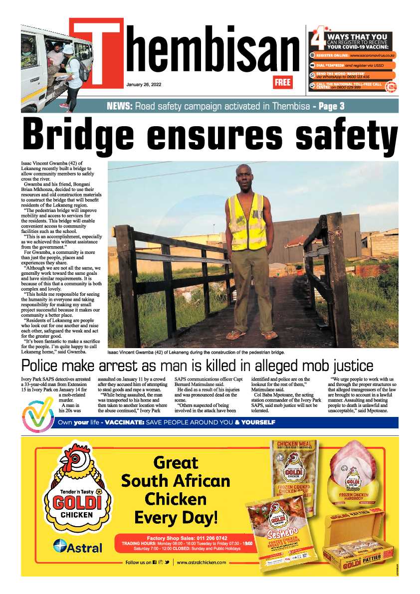 The Thembisan 26 January 2022 page 1