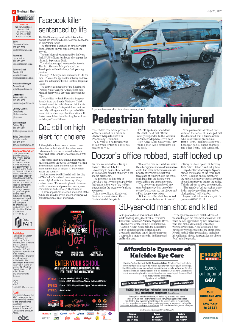 The Thembisan 26 July 2023 page 2