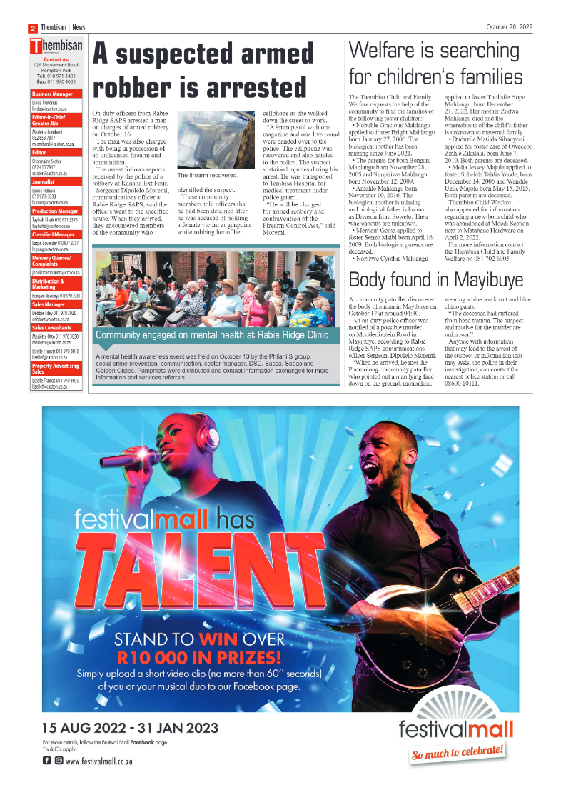 The Thembisan 26 Oct 2022 page 2