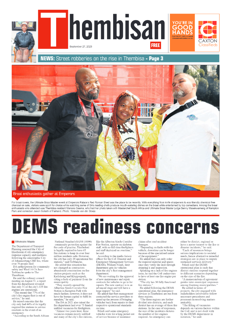 The Thembisan 27 September 2023 page 1