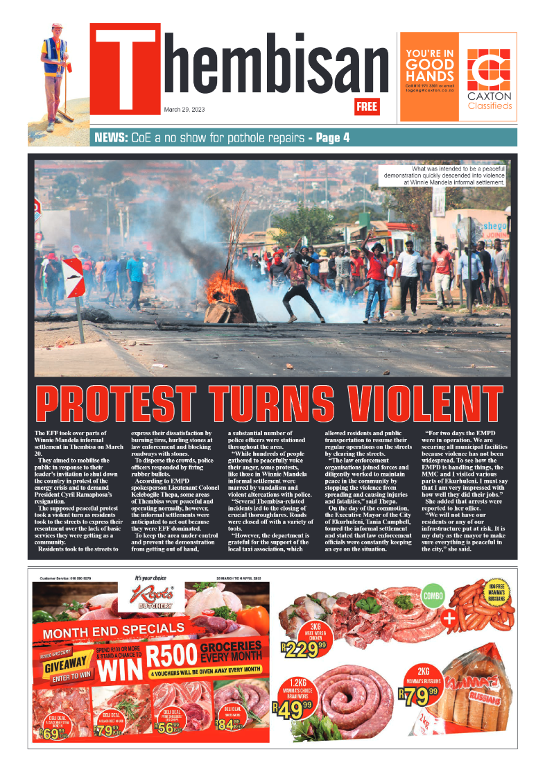 The Thembisan 29 March 2023 page 1