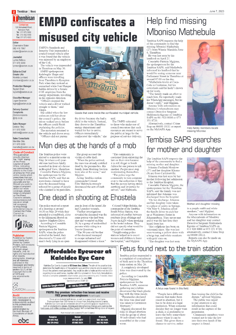 The Thembisan 7 June 2023 page 2