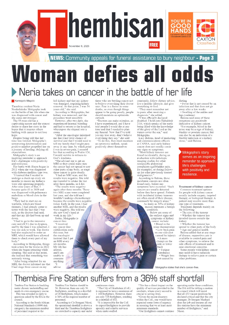 The Thembisan 8 November 2023 page 1