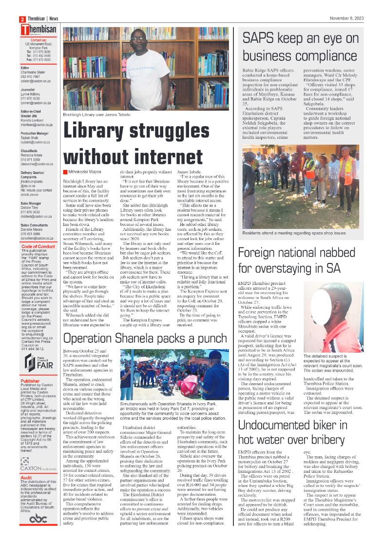 The Thembisan 8 November 2023 page 2