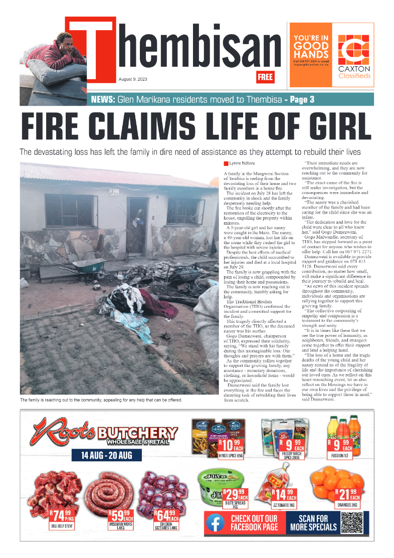 The Thembisan 9 August 2023 page 1
