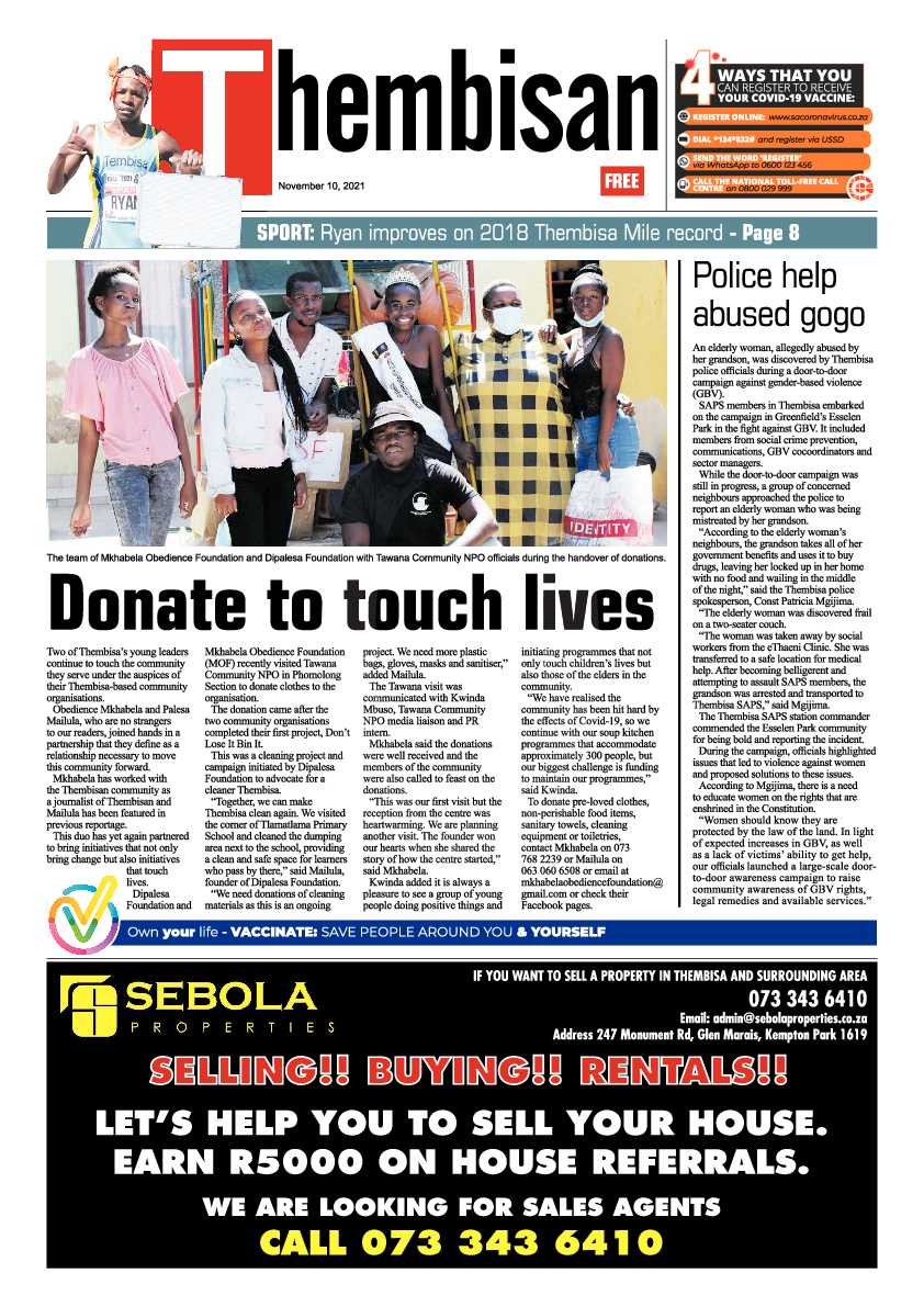 Thembisan 10 October 2021 page 1
